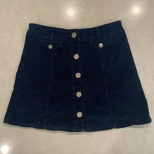Size 2 BDG Navy Corduroy Mini Skirt